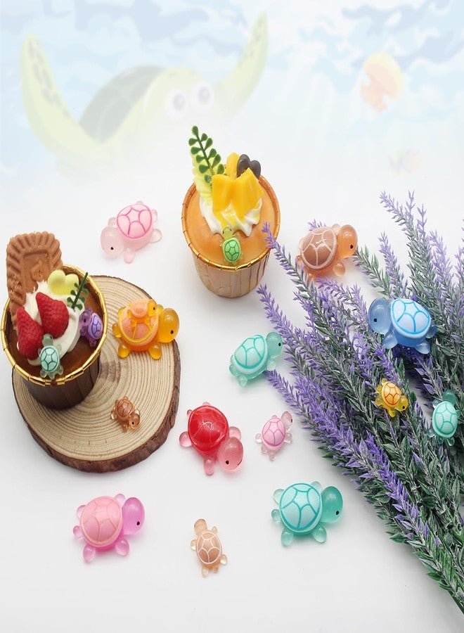 انفين مجموعة أنفين المكونة من 40 قطعة من مجسمات السلاحف المصغرة المضيئة في الظلام، مصنوعة من الراتنج اللطيف بأربعة أحجام وعشرة ألوان زاهية - مثالية لأحواض السمك، وبيوت الدمى، وأحواض السمك، وحدائق الجنيات، وهدايا مميزة - Image 5